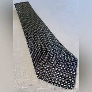 Salvatore Ferragamo Silk Italian Neck Tie with Miniature Anchors